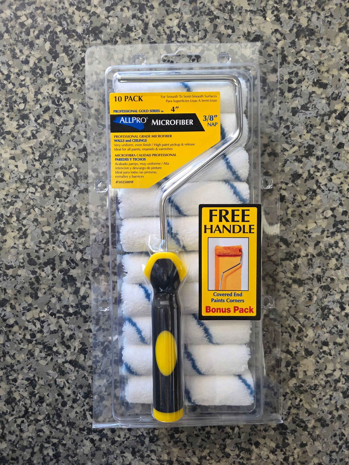 Whizz 4" x 3/8" Microfiber Roller (10pk) with Free Frame